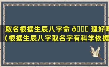 取名根据生辰八字命 🐅 理好吗（根据生辰八字取名字有科学依据吗）